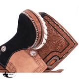 Showman 12 Double T Youth Barrel Style Saddle With Hand Floral Tooling. Saddles