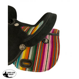 12" Double T Youth black roughout barrel saddle - Country Scene Saddlery and Pet Supplies