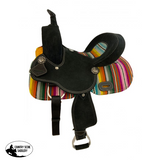 12" Double T Youth black roughout barrel saddle - Country Scene Saddlery and Pet Supplies