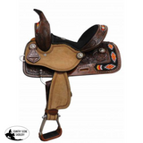12" Double T Youth/Pony embroidered Navajo saddle. - Country Scene Saddlery and Pet Supplies