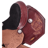 12 Double T Youth Saddle With Floral And Basketweave