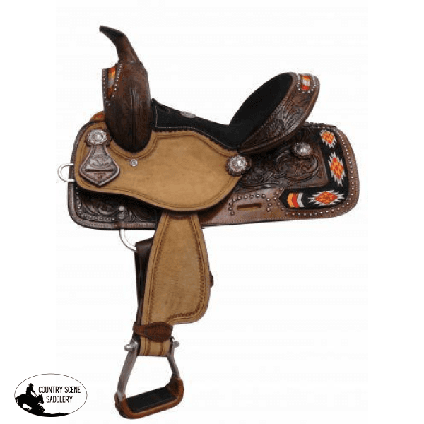 12 Double T Youth/pony Embroidered Navajo Saddle.