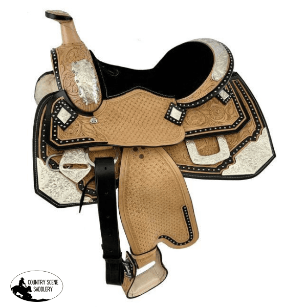 New! 12 Or 13 Double T Fully Tooled Youth / Pony Show Saddle With Silver. ~ Posted.
