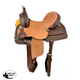 13" Barrel Style Hard Seat Youth Saddle with basket tooling.. (Semi-QH Bars) - Country Scene Saddlery and Pet Supplies