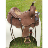 13 Double T Youth Hard Seat Barrel Style Saddle With Cheetah