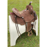 13 Double T Youth Hard Seat Barrel Style Saddle With Cheetah