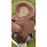 13 Double T Youth Hard Seat Barrel Style Saddle With Cheetah