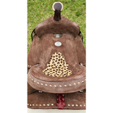 13 Double T Youth Hard Seat Barrel Style Saddle With Cheetah