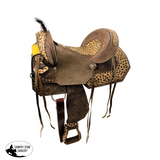 13 Double T Youth Hard Seat Barrel Style Saddle With Cheetah Seat. Saddles