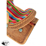 13" Double T Youth Hard Seat Western saddle with Wool Serape Accents - Country Scene Saddlery and Pet Supplies
