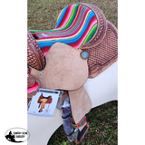 13" Double T Youth Hard Seat Western saddle with Wool Serape Accents - Country Scene Saddlery and Pet Supplies