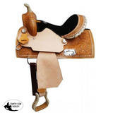 13" Double T Youth saddle with buck stitch trim. - Country Scene Saddlery and Pet Supplies