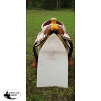 New 13 Pony / Youth Rough Out Leather Saddle With Tooled Leather Accents Full Quarter Horse