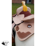 13" Pony / Youth Rough Out Leather Saddle with Tooled leather accents Full Quarter Horse (Pre-Orders) - Country Scene Saddlery and Pet Supplies