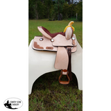 13" Pony / Youth Rough Out Leather Saddle with Tooled leather accents Full Quarter Horse (Pre-Orders) - Country Scene Saddlery and Pet Supplies