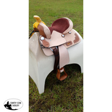 13" Pony / Youth Rough Out Leather Saddle with Tooled leather accents Full Quarter Horse (Pre-Orders) - Country Scene Saddlery and Pet Supplies