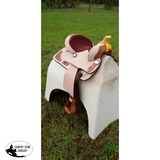 13" Pony / Youth Rough Out Leather Saddle with Tooled leather accents Full Quarter Horse (Pre-Orders) - Country Scene Saddlery and Pet Supplies