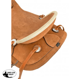 13" Youth Roping Style Western Hard Seat Saddle Rough out . (Semi-QH Bars) - Country Scene Saddlery and Pet Supplies