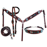 Showman ® Beaded Arrow design headstall and breastcollar 4 piece set. - Country Scene Saddlery and Pet Supplies