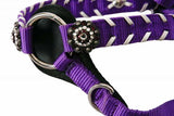 New! Showman Nylon headstall and breast collar set with stitched trim and crystal rhinestone conchos - Country Scene Saddlery and Pet Supplies