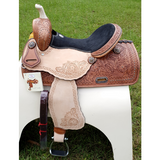 14 15 16 Double T Barrel Style Saddle With Rainbow Crystal Rhinestones.
