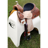 14", 15", 16" Double T Barrel style saddle with rainbow crystal rhinestones. - Country Scene Saddlery and Pet Supplies