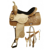 14", 15", 16" Double T Barrel style saddle with rainbow crystal rhinestones. - Country Scene Saddlery and Pet Supplies