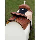 14", 15", 16" Double T Barrel style saddle with rainbow crystal rhinestones. - Country Scene Saddlery and Pet Supplies