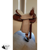14" 15" 16" Double T Barrel Style Saddle with Texas Star Concho - Country Scene Saddlery and Pet Supplies