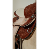 14" 15" 16" Double T Barrel Style Saddle with Texas Star Concho - Country Scene Saddlery and Pet Supplies