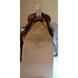 14" 15" 16" Double T Barrel Style Saddle with Texas Star Concho - Country Scene Saddlery and Pet Supplies