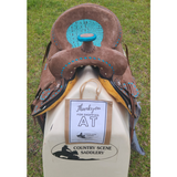 14 15 16 Double T Roughout Barrel Style Saddle Set.