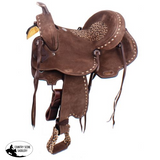 14", 15" Double T Hard Seat Barrel style saddle with Cheetah Seat. - Country Scene Saddlery and Pet Supplies