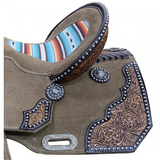 14", 15" DOUBLE T Rough Out Barrel style saddle Full QH - Country Scene Saddlery and Pet Supplies