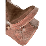 14", 15" Economy Barrel Style Saddle Set with basket stamp tooling. - Country Scene Saddlery and Pet Supplies