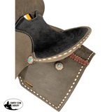 14" Double T Barrel style saddle with White buckstitch accents - Country Scene Saddlery and Pet Supplies