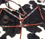 Showman ® Beaded Aztec 4 Piece Set. - Country Scene Saddlery and Pet Supplies