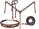 Showman ® Beaded Aztec 4 Piece Set. - Country Scene Saddlery and Pet Supplies