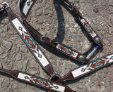 Showman® Argentina Cow Leather 3 Piece Headstall and breast collar set - Country Scene Saddlery and Pet Supplies