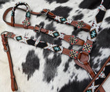 Showman ® SW beaded One Ear headstall and breastcollar set - Country Scene Saddlery and Pet Supplies