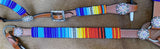 Showman ® 4pc. Red, Yellow and Blue beaded headstall and breast collar set with concho accents, comes with competition reins and matching wither strap. - Country Scene Saddlery and Pet Supplies