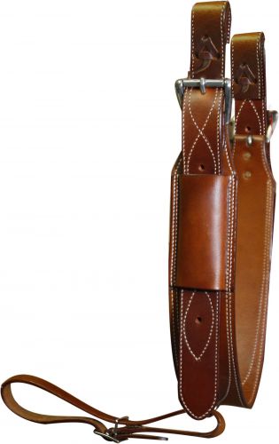 New! Showman Premium leather heavy duty 3" wide leather back cinch with roller buckles