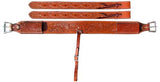 Showman ® 3" wide Accorn Tooled Leather back cinch. - Country Scene Saddlery and Pet Supplies