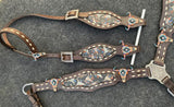 Showman ® Painted southwest design cowskull leather - Country Scene Saddlery and Pet Supplies