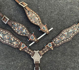 Showman ® Painted southwest design cowskull leather - Country Scene Saddlery and Pet Supplies