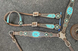 NEW! Showman® One Ear headstall and breast collar set with bling - Country Scene Saddlery and Pet Supplies