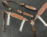 NEW! Showman ® Two-Tone Tooled Single Ear Headstall and Breast Collar Set - Country Scene Saddlery and Pet Supplies