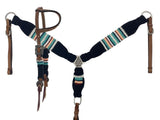 NEW! Showman Corded One Ear Headstall & Breast collar set - black - Country Scene Saddlery and Pet Supplies