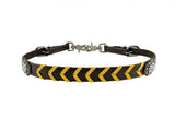 New! 14703 - Leather wither strap with colorful rawhide lacing