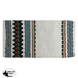 14730 Showman ® 36 X 34 Wool Saddle Blanket With Navajo Design White/Turq/Orange/Black Pads &